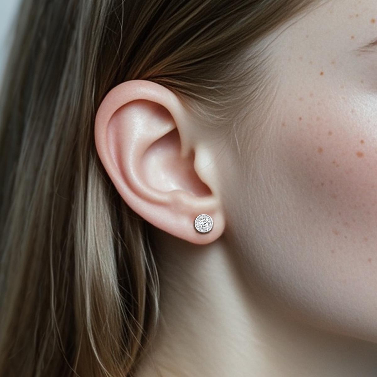 IcePulse Round Bling Stud Earrings 925S & VVS Moissanite