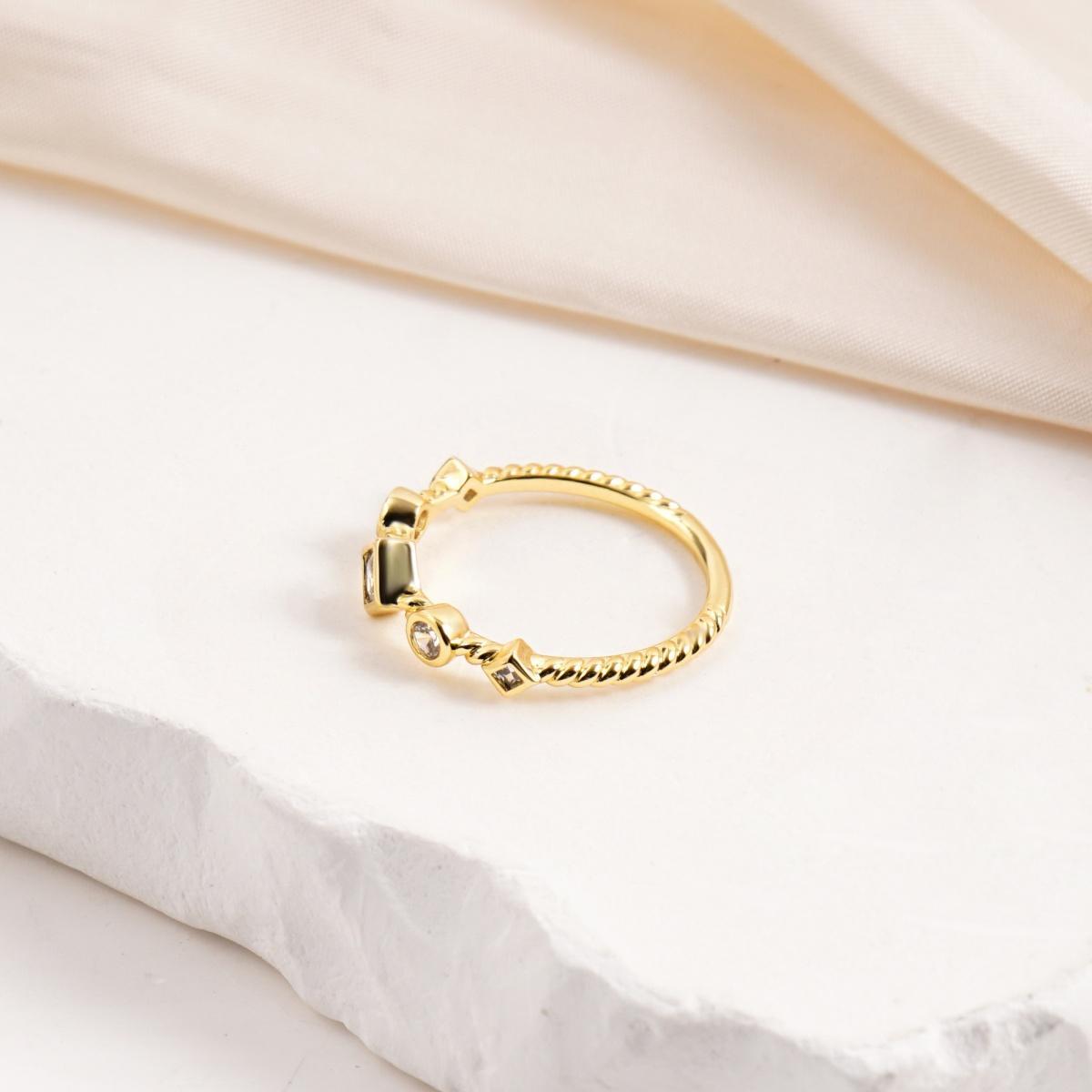 Vintage Cable Band Ring Bezel Synthetic Moissanite Ring Jewelry S925