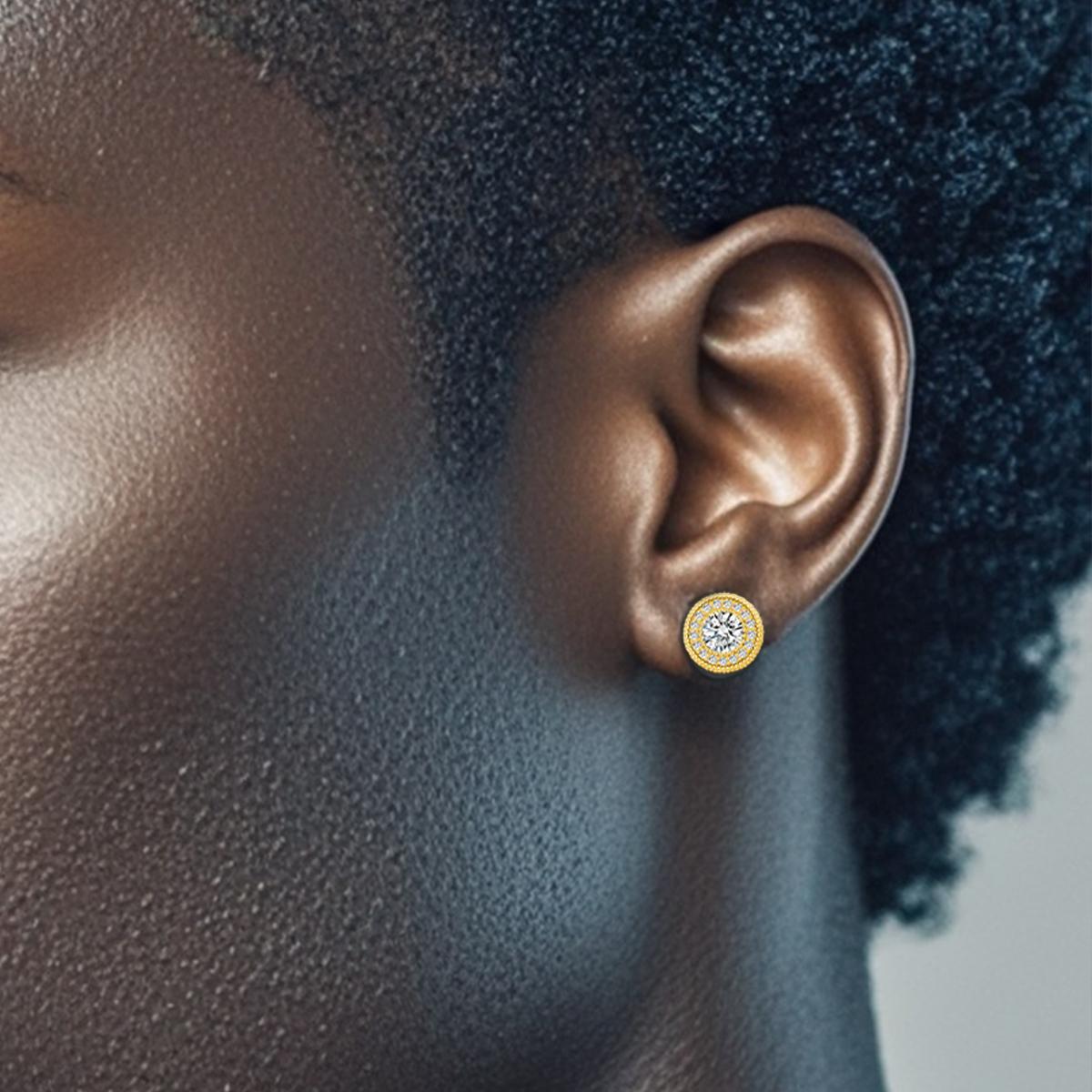 IcePulse Round Bling Stud Earrings 925S & VVS Moissanite