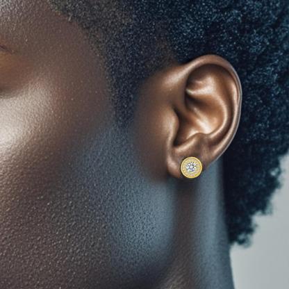 IcePulse Round Bling Stud Earrings 925S & VVS Moissanite