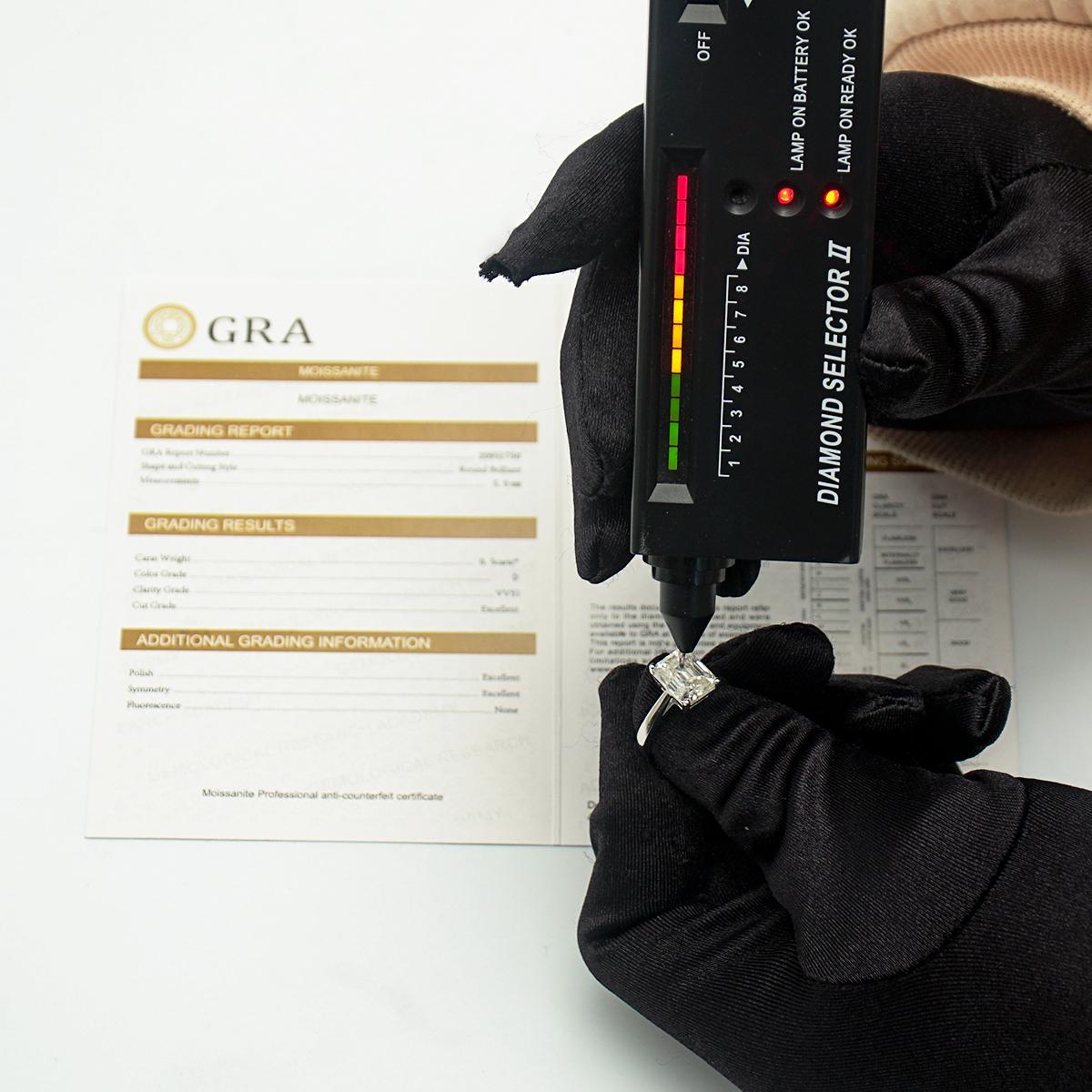 4ct Octagon Synthetic Moissanite Solitaire Ring In 925 Sterling Silver