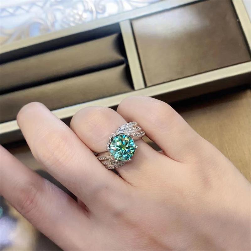 3ct Hundreds Faces Cut Synthetic Moissanite Layered Band Ring In 925 Sterling Silver