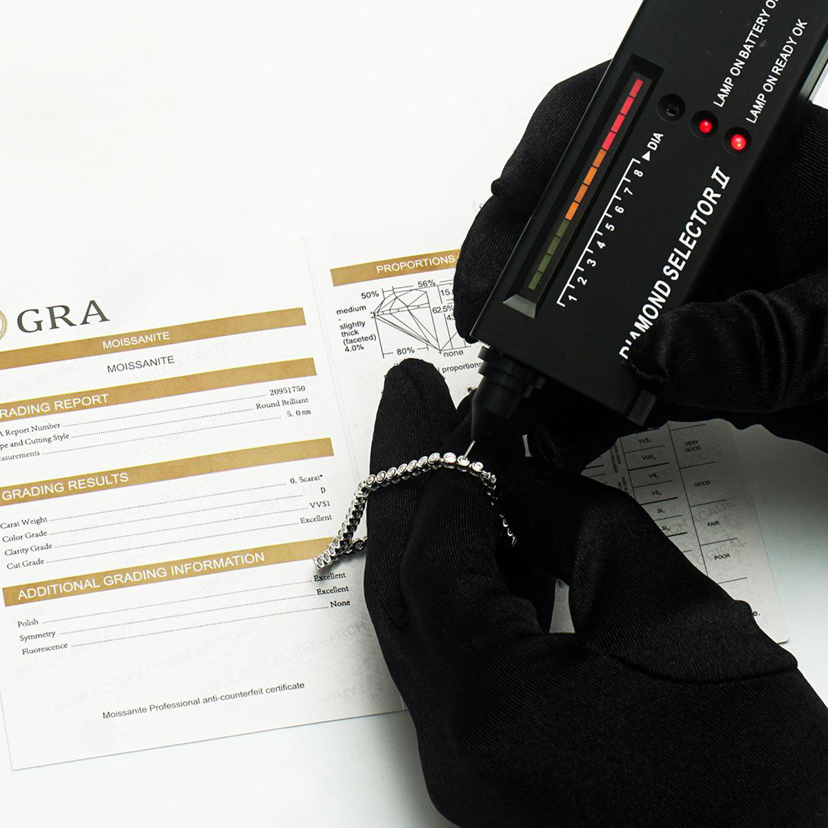 2mm VVS D Color S925 Sterling Silver Synthetic Moissanite Tennis Bracelet