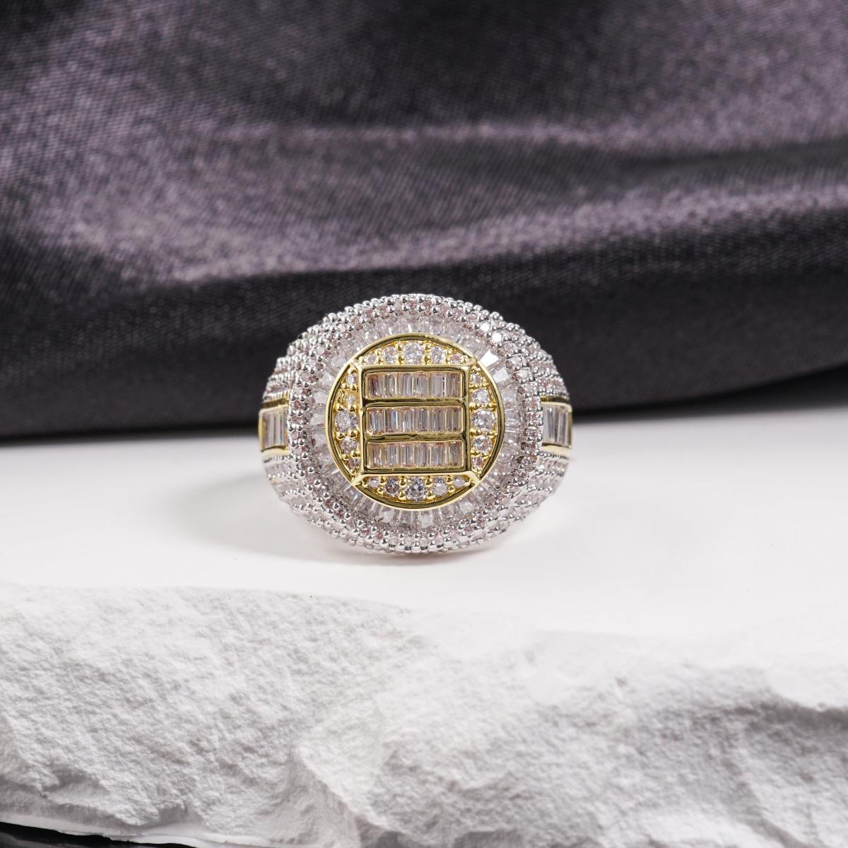 3ct The Sovereign Ring Glacier Band Fully Iced-out Hip Hop Ring VVS Synthetic Moissanite Ring Jewelry Copper Band