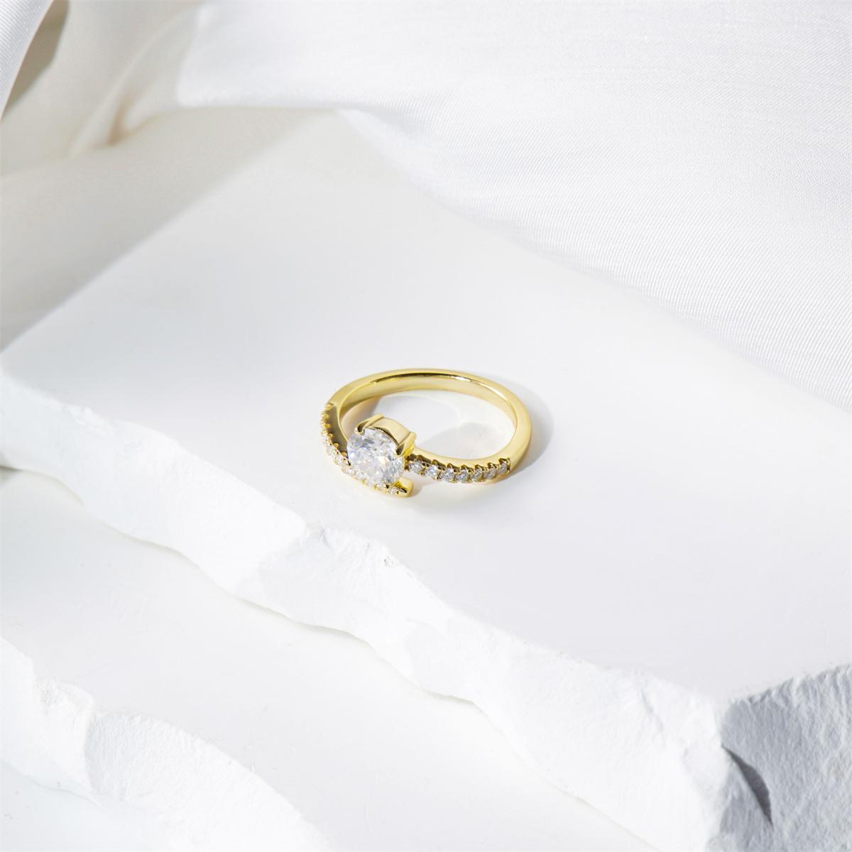 Delzzad 1.2ct Engagement Wrap Ring Synthetic Moissanite S925 Ring Band Jewelry Perfect Birthday Engagement Wedding Anniversary Gift for Women