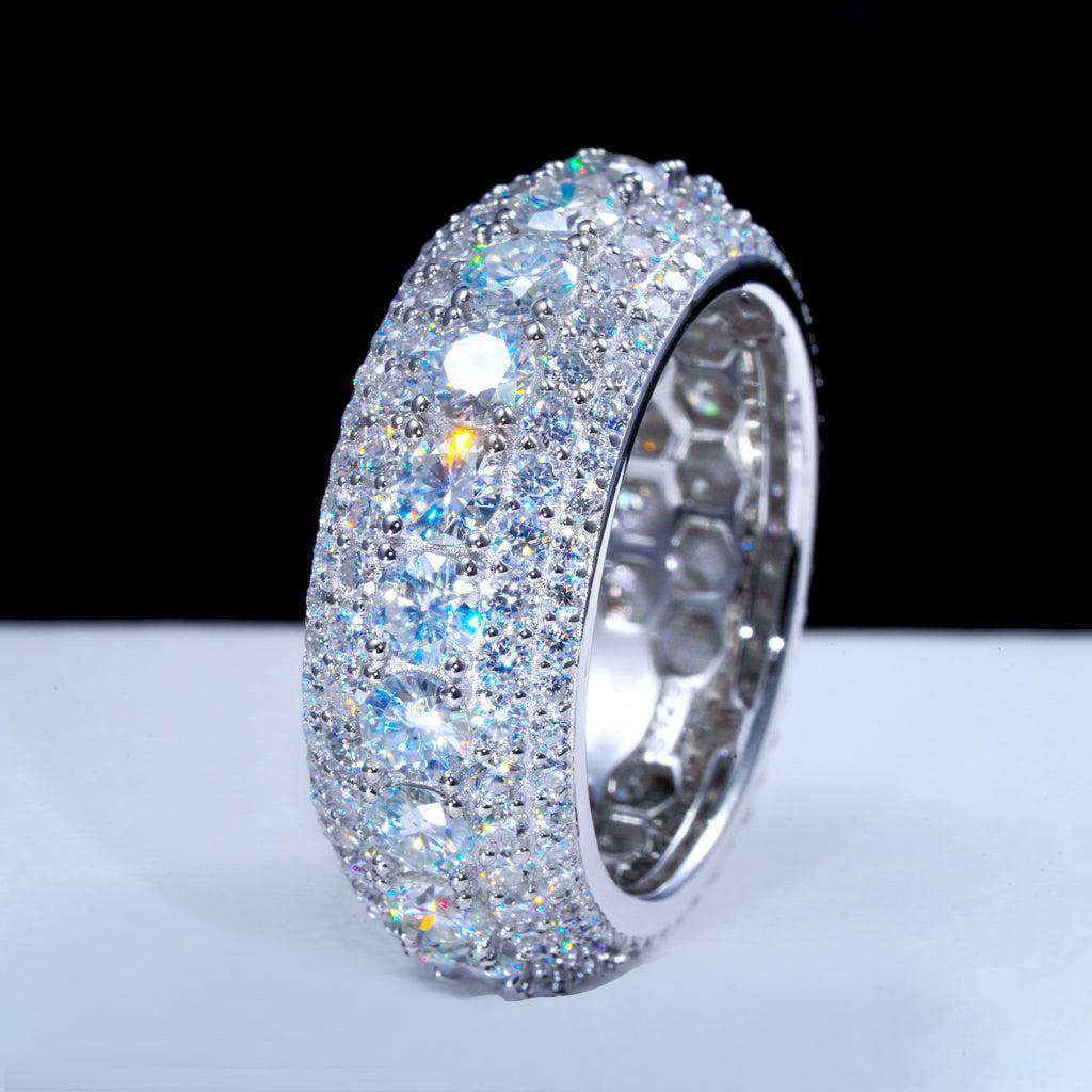 CZ Moissanite Diamond Ring White Gold