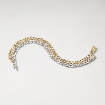 03style 6.8MM S925 VVS Synthetic Moissanite Hip Hop Iced Out Cuban Link Bracelet