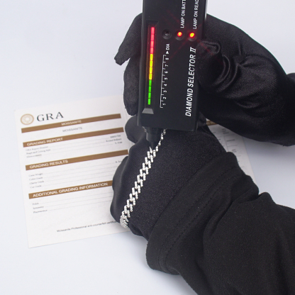 03style 6.8MM S925 VVS Synthetic Moissanite Hip Hop Iced Out Cuban Link Bracelet