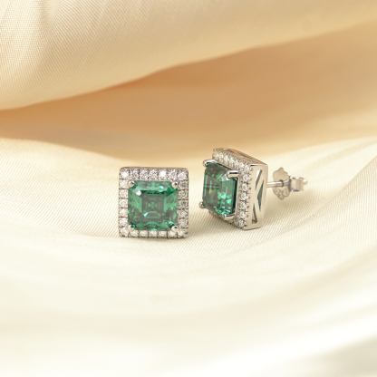 2ct Radiant Synthetic Moissanite Stud Earrings S925