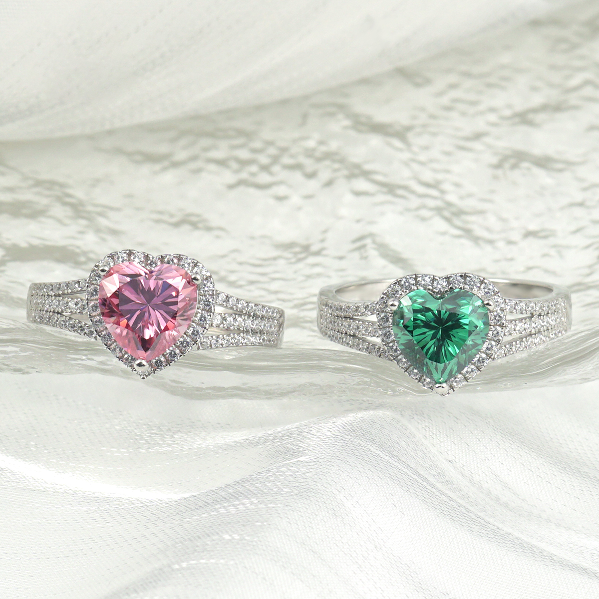 2.3ct Heart Synthetic Moissanite Love Ring S925