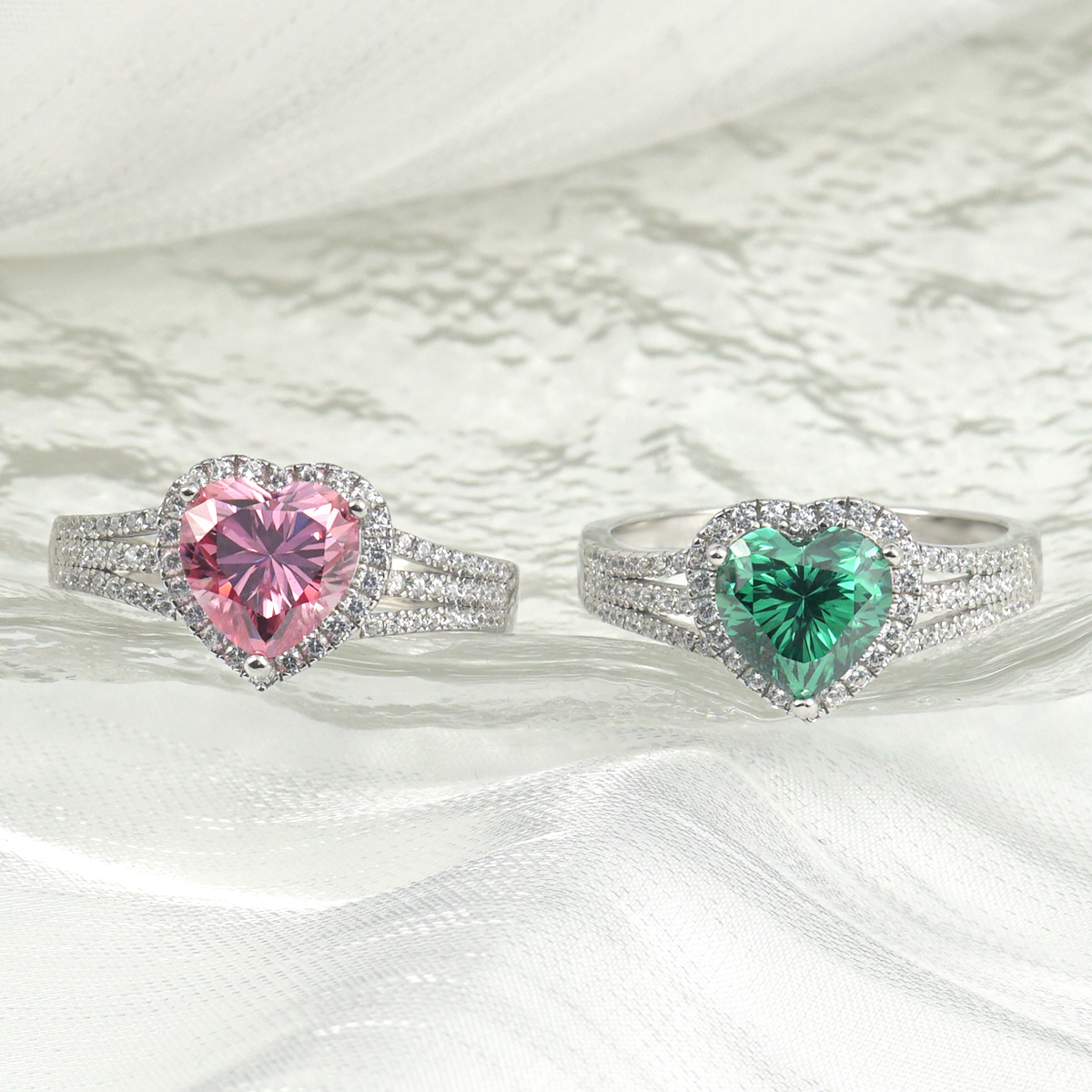 2.3ct Heart Synthetic Moissanite Love Ring S925