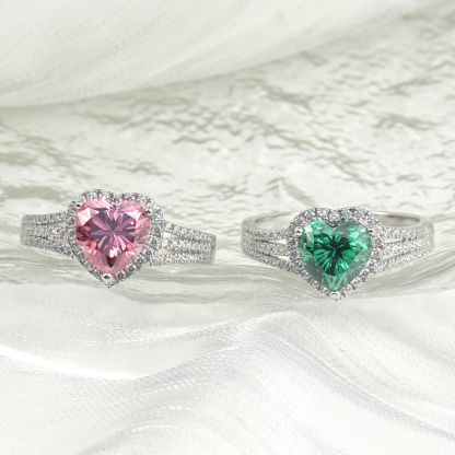 2.3ct Heart Synthetic Moissanite Love Ring S925