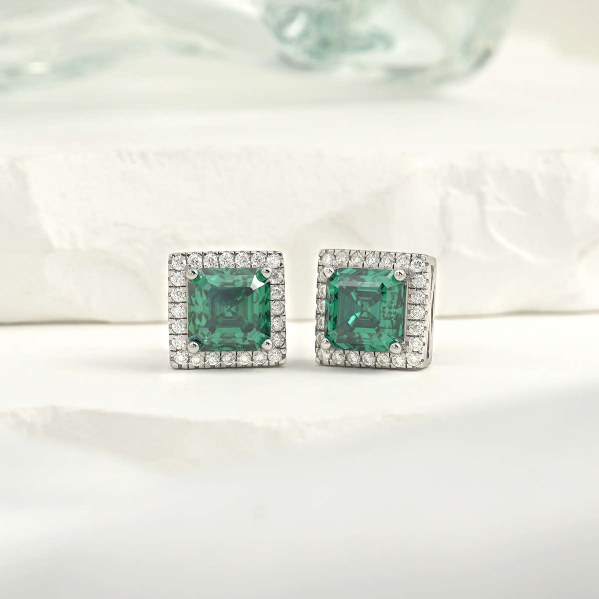 2ct Radiant Synthetic Moissanite Stud Earrings S925