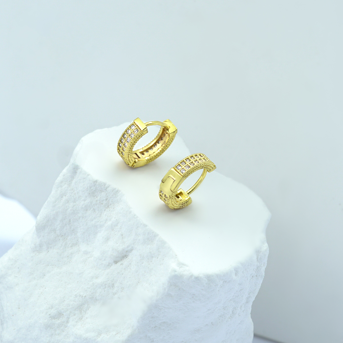 S925 Round VVS Synthetic Moissanite Iced Hoop Earring Birthday Mother's Day Gifts for Men Women