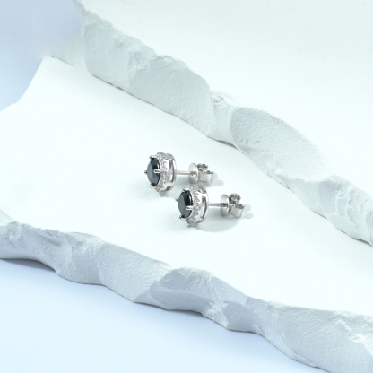 ICEBURST  Halo Spark Stud Earrings 925S & VVS Moissanite