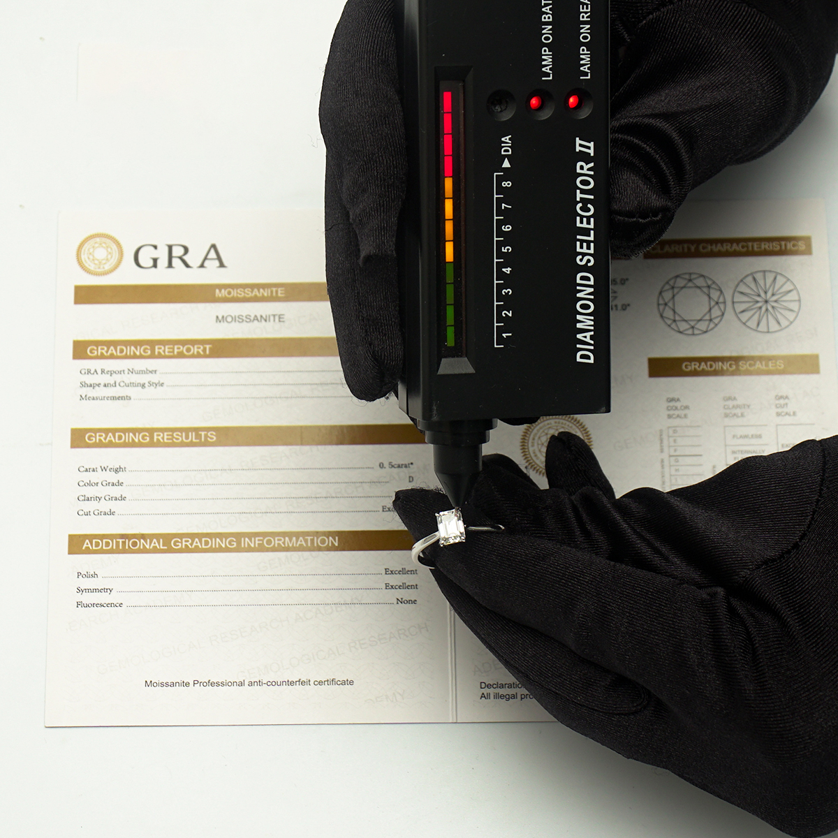 S925 1ct Step Cut VVS Synthetic Moissanite Timeless Solitaire Prong Ring Engagement Anniversary Mother's Day Gifts