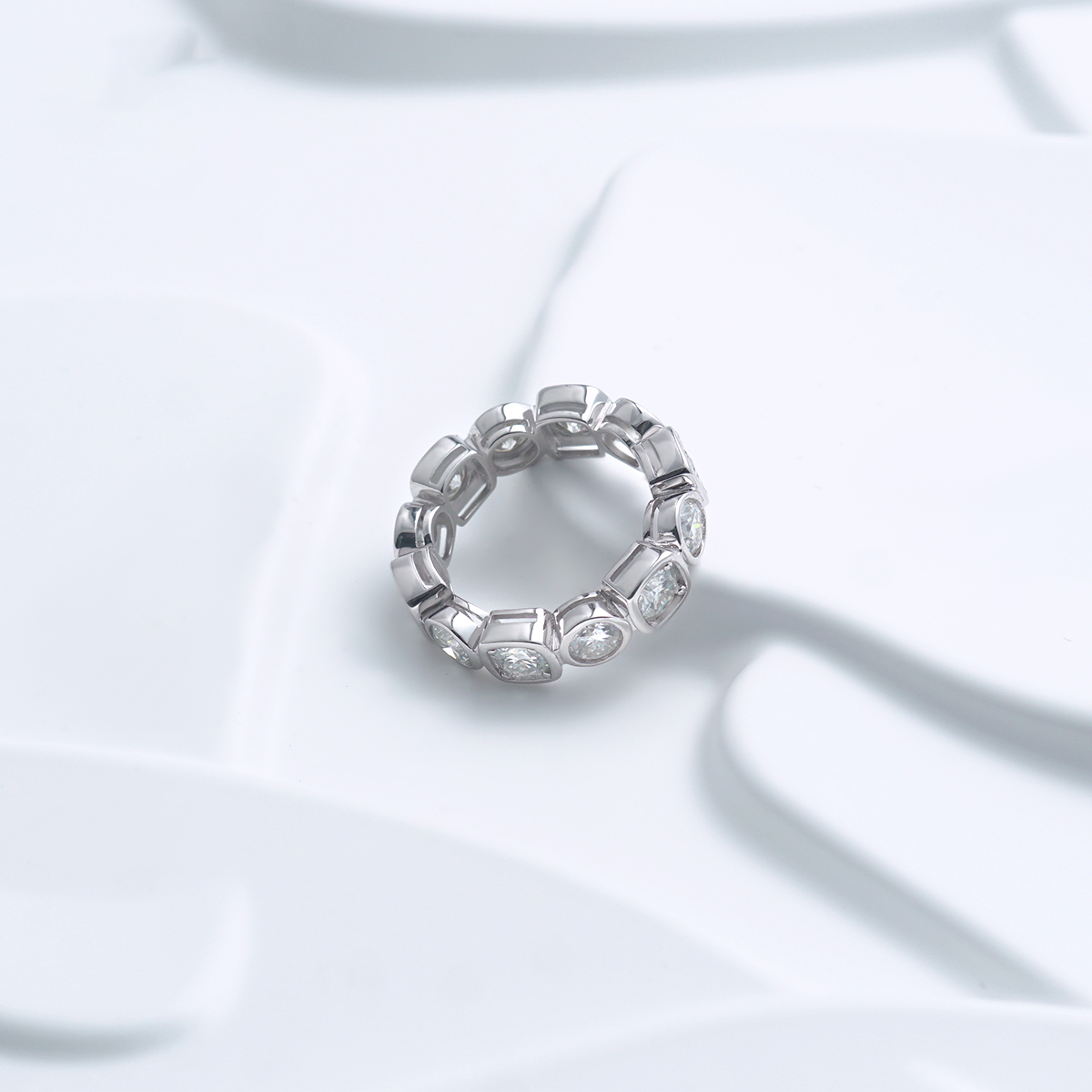 S925 6ct Round D Color VVS Synthetic Moissanite Luxury Hip Hop Ring For Men Women
