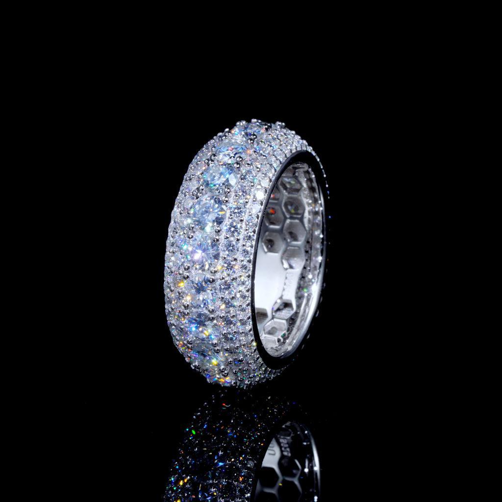 CZ Moissanite Diamond Ring White Gold