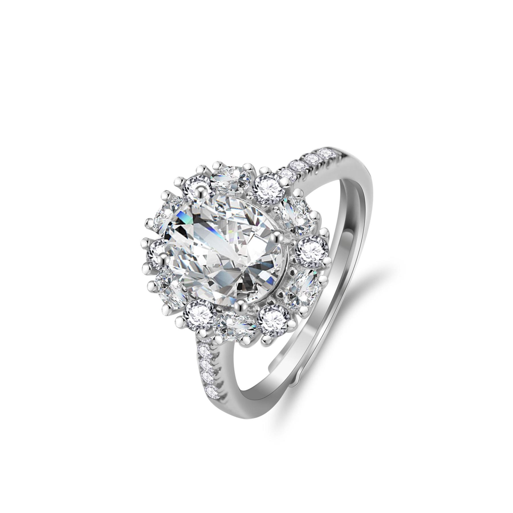 2ct Oval Synthetic Moissanite Ring S925
