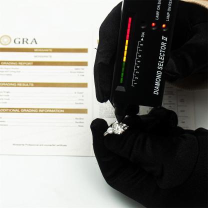 5ct Oval Synthetic Moissanite Three Stones Ring In 925 Sterling Silver