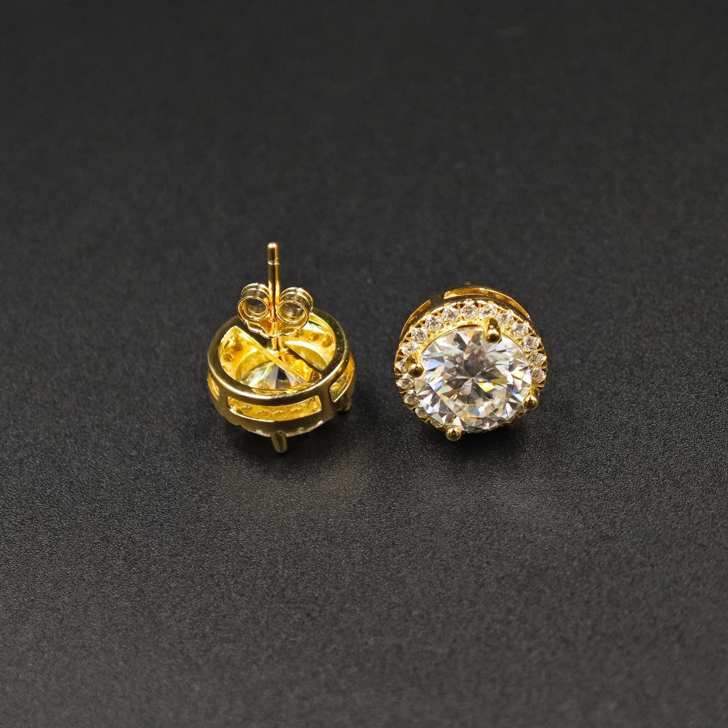 ICEBURST  Halo Spark Stud Earrings 925S & VVS Moissanite