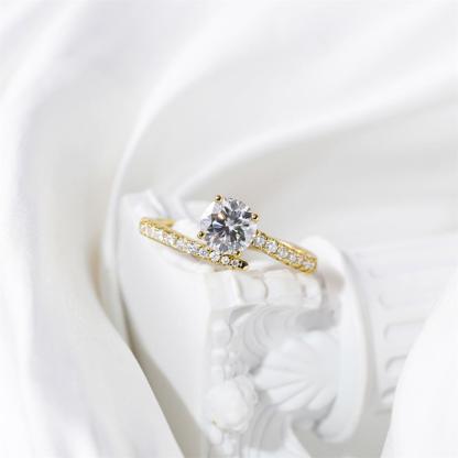 Delzzad 1.2ct Engagement Wrap Ring Synthetic Moissanite S925 Ring Band Jewelry Perfect Birthday Engagement Wedding Anniversary Gift for Women