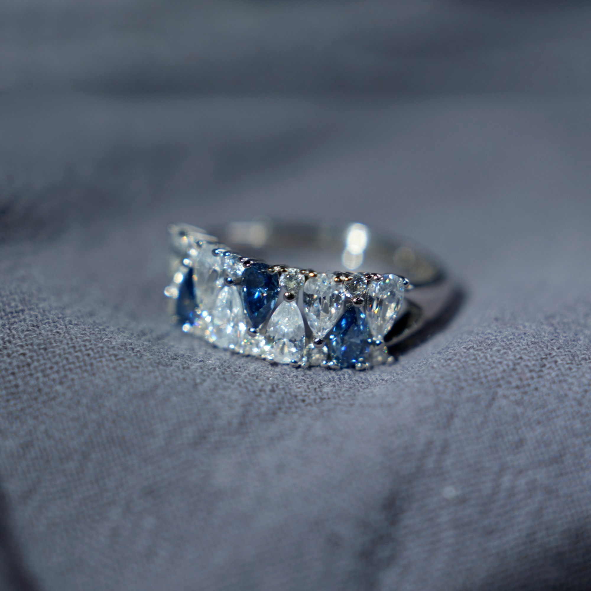 0.35ct Pear Synthetic Moissanite Ring S925