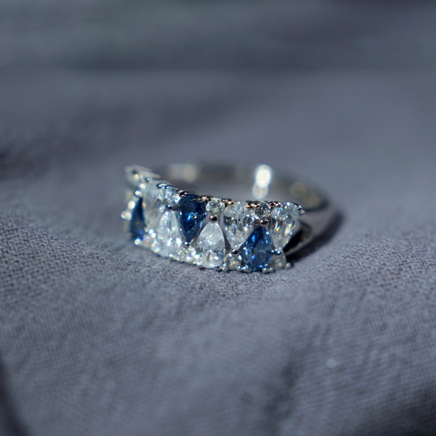 0.35ct Pear Synthetic Moissanite Ring S925