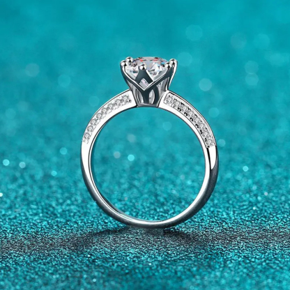 1-5ct Round Synthetic Moissanite Ring S925