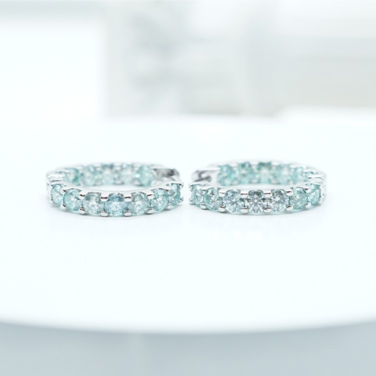 1.3ct Round Synthetic Moissanite Hoop Stud Earrings S925