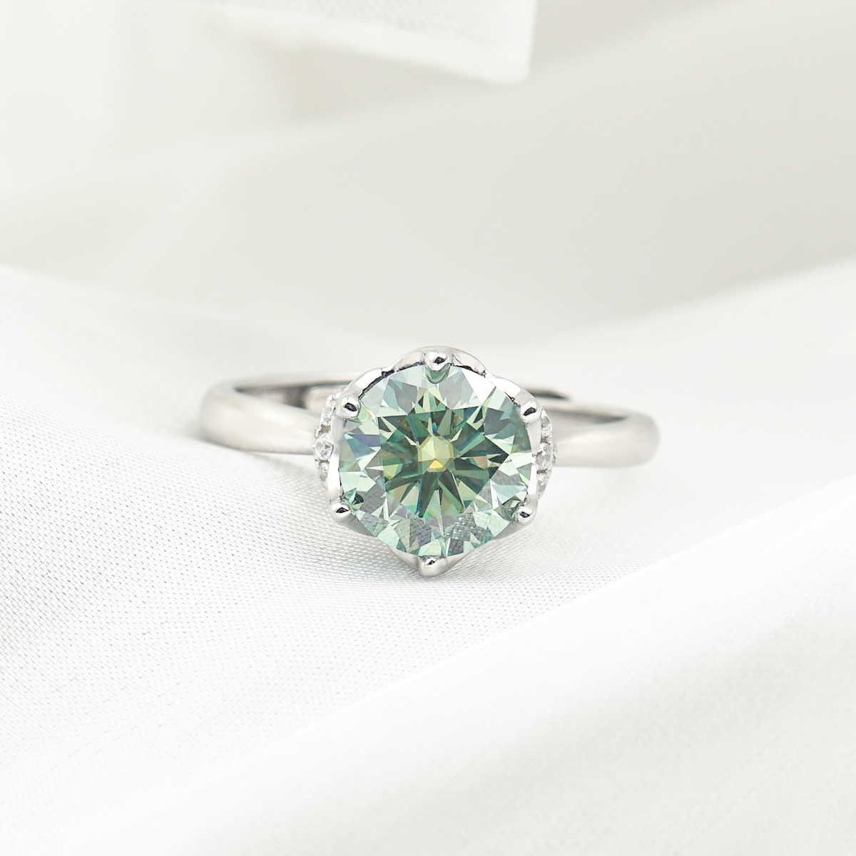 2ct Round Synthetic Moissanite Classic Ring S925