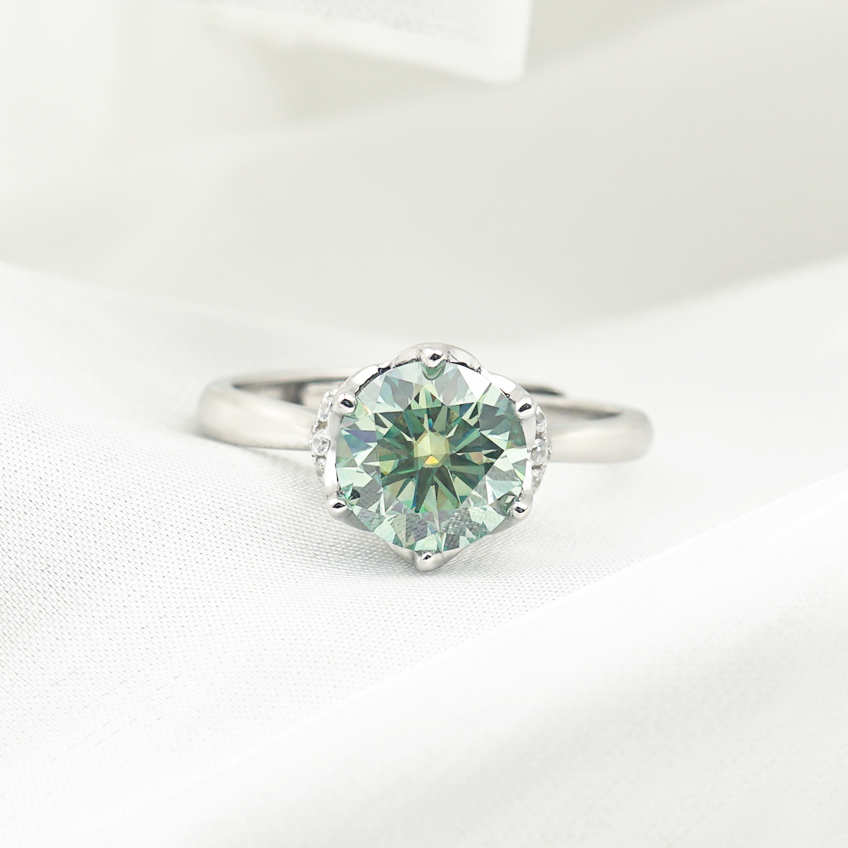 2ct Round Synthetic Moissanite Classic Ring S925