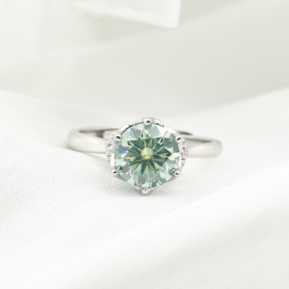 2ct Round Synthetic Moissanite Classic Ring S925