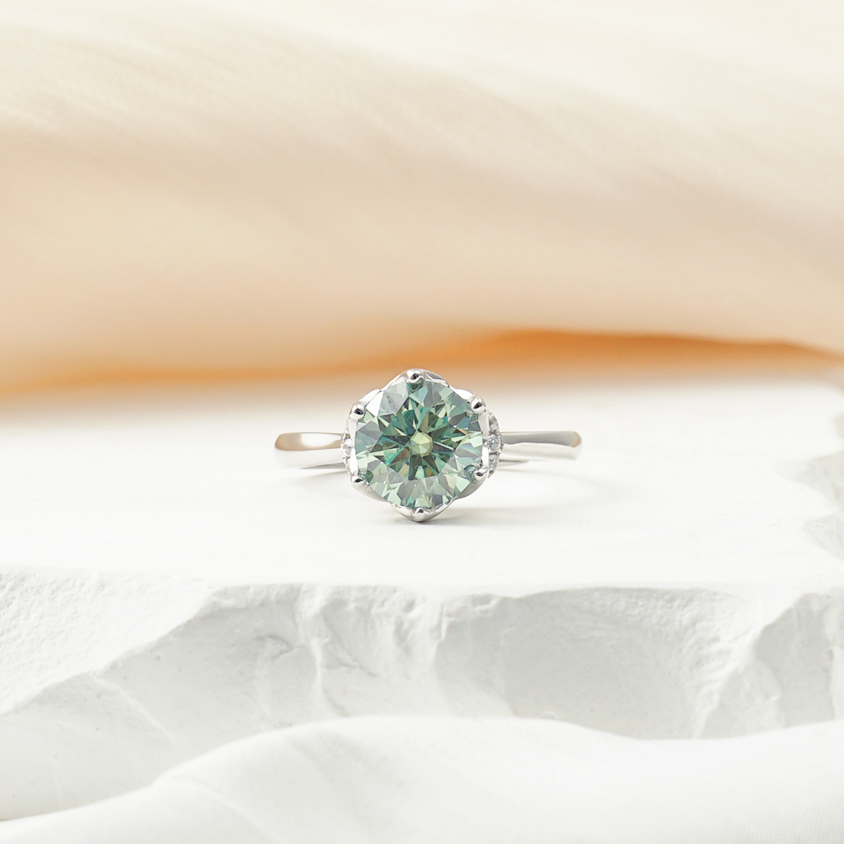 2ct Round Synthetic Moissanite Ring S925