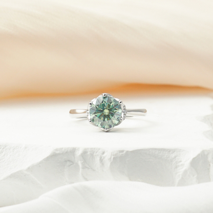 2ct Round Synthetic Moissanite Ring S925