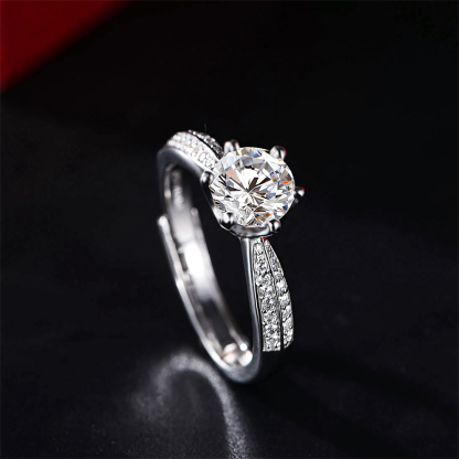 1-5ct Round Synthetic Moissanite Ring S925