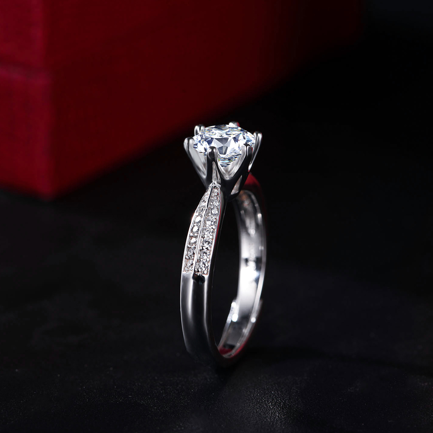 1-5ct Round Synthetic Moissanite Ring S925