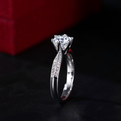 1-5ct Round Synthetic Moissanite Ring S925