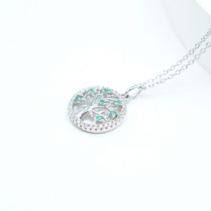 0.28ct Zirconia Pendant Necklace Chain S925 35