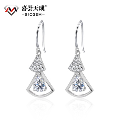 0.5ct Pear Synthetic Moissanite Skirt Stud Earrings S925