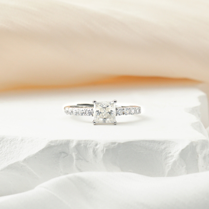 1ct Princess Synthetic Moissanite Romantic Ring S925
