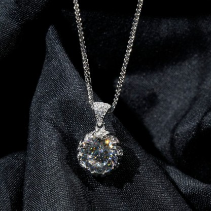3ct Synthetic Moissanite Pendant Necklace Chain S925