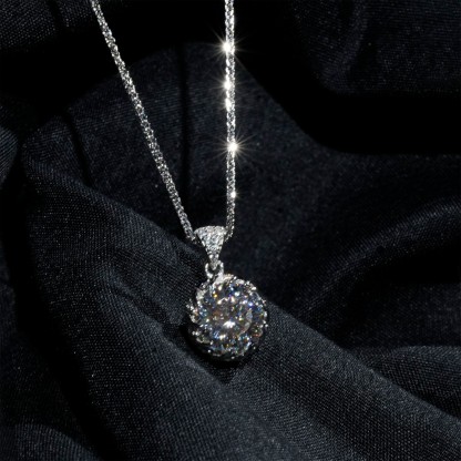 3ct Synthetic Moissanite Pendant Necklace Chain S925