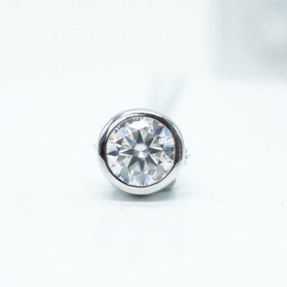 1ct Synthetic Moissanite Solitaire Bubble Pendant Necklace Chain S925