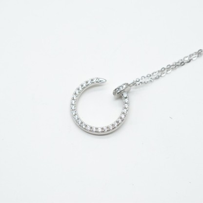 Zirconia Nailed Pendant Necklace Chain Copper