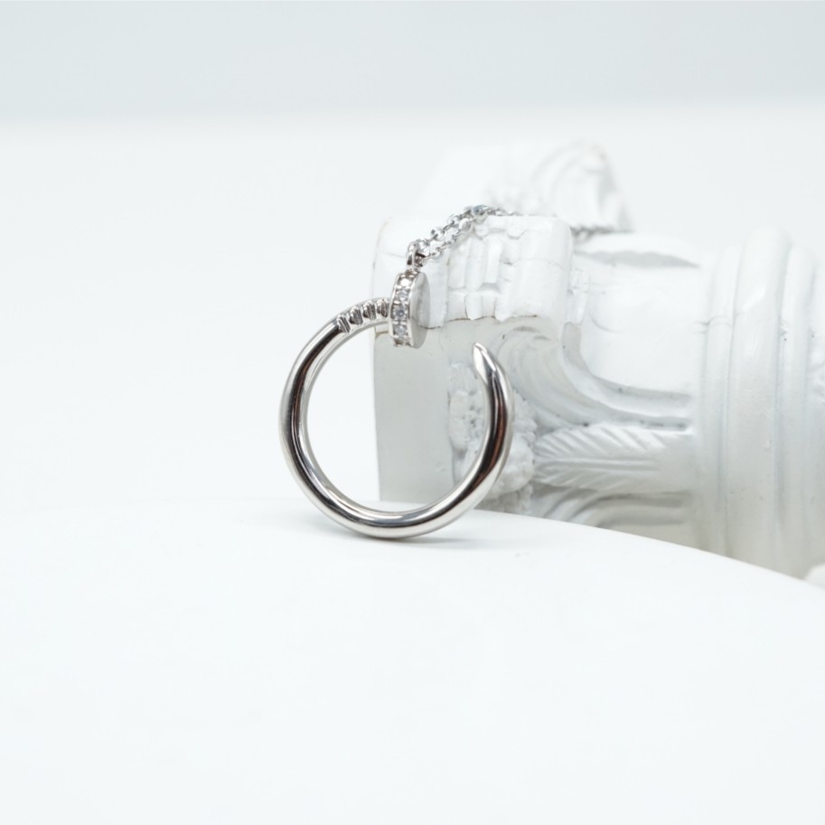 Zirconia Nailed Pendant Necklace Chain Copper