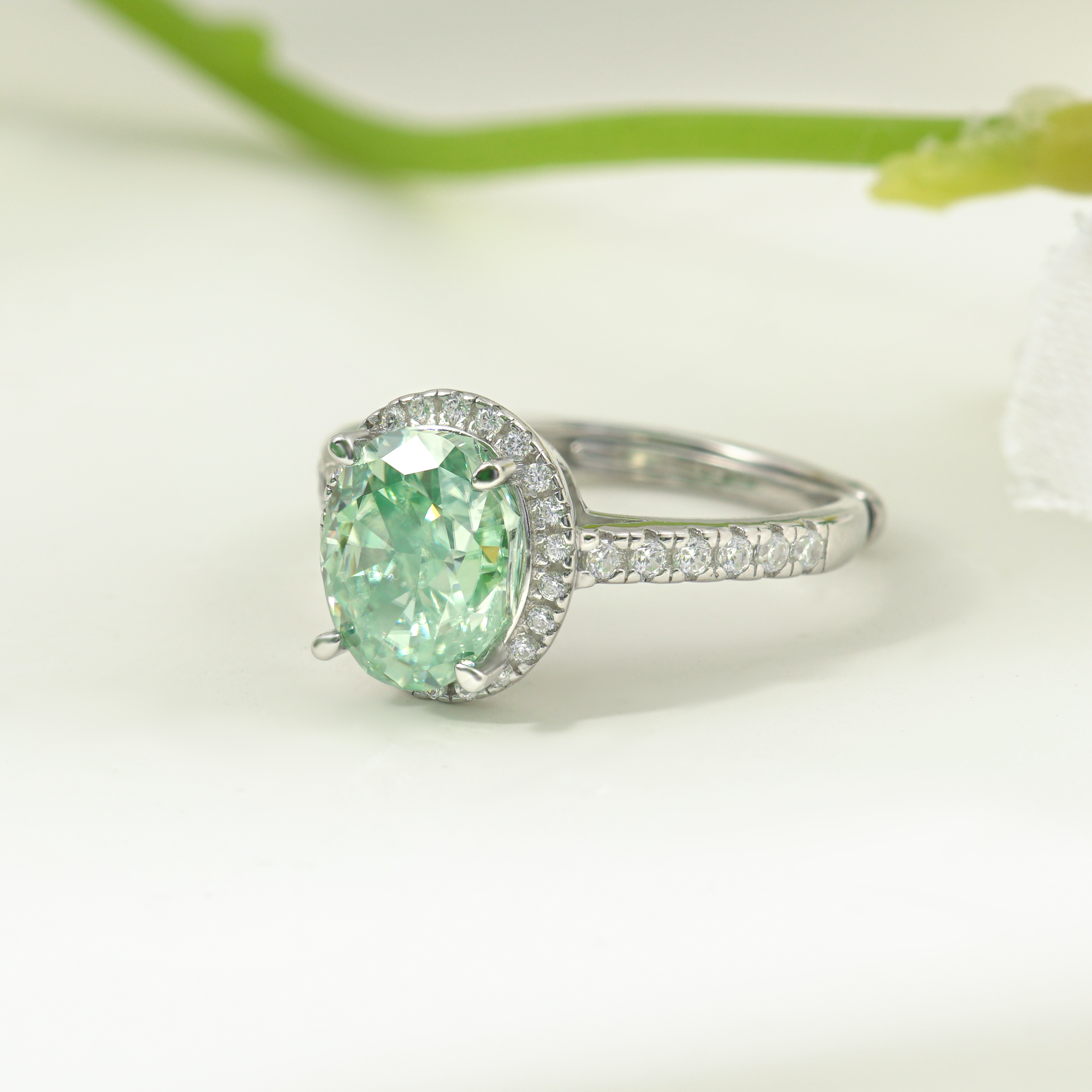 2ct Oval Synthetic Moissanite Ring S925