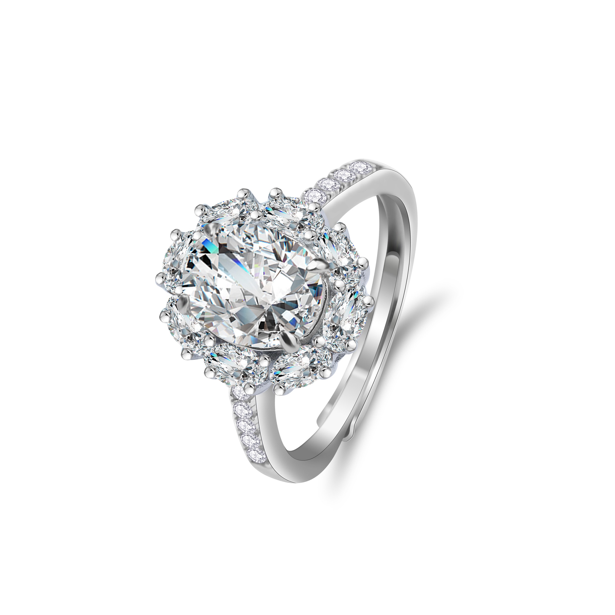 2ct Oval Synthetic Moissanite Ring S925