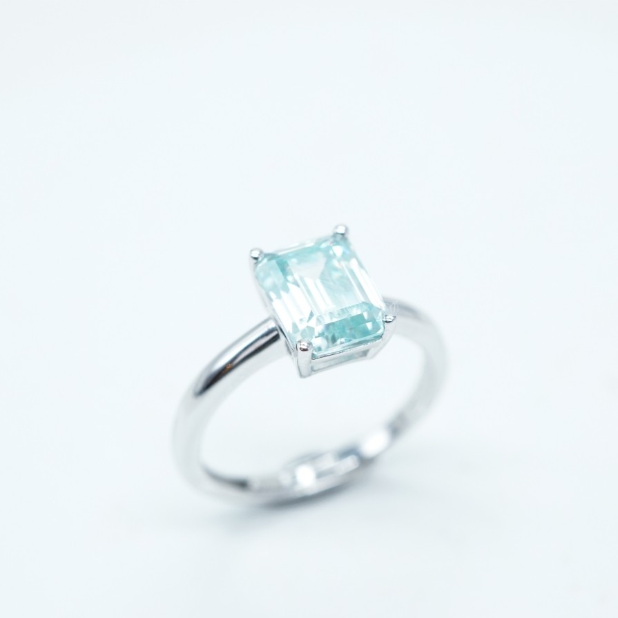 3ct Step Cut Synthetic Moissanite Classic Square Ring S925