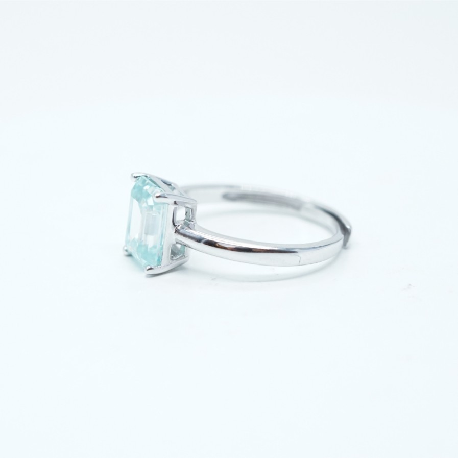 3ct Step Cut Synthetic Moissanite Classic Square Ring S925